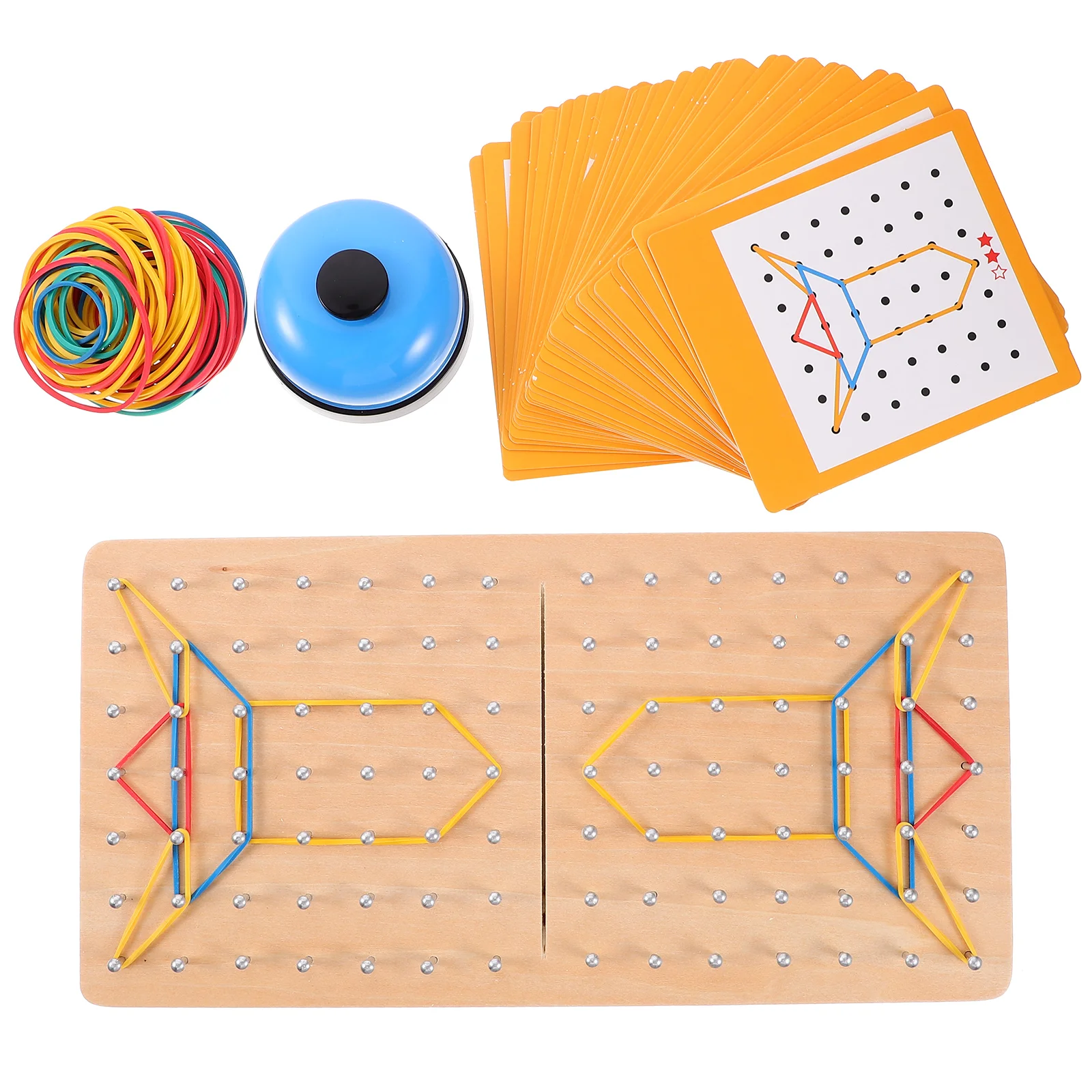 

Wooden Toys Kids Educational Prop Mathematical Rubber Band Geoboard Pegboard Geometric Shape Learning Tools Preschool