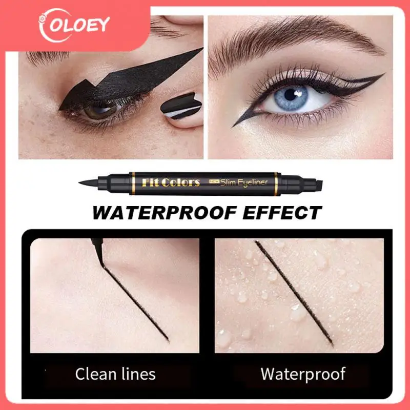 

2 In1 Eyeliner Seal Stamp Liquid Eyeliner Pen Waterproof Fast Dry Black Eye Liner Pencil Non-Smudge Eye Makeup Cosmetics TSLM1