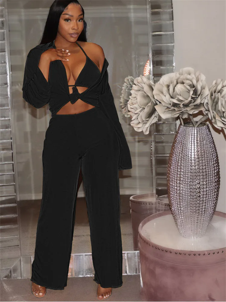 Habbris Autumn Sexy Solid 3 Three Piece Sets Club Outfit For Women 2022 Long Sleeve Top And Pants Sets Female Matching Sets
Habbris Autumn Sexy Solid 3 Three Piece Sets Club Outfit For Women 2022 Long Sleeve Top And Pants Sets Female Matching Sets