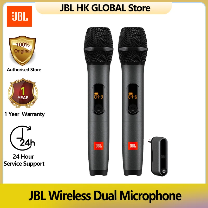 

JBL 100% Original One to Two Wireless Microphone Microphone Microphone UHF Dual Channel Transmitter Home KTV Stage DJ