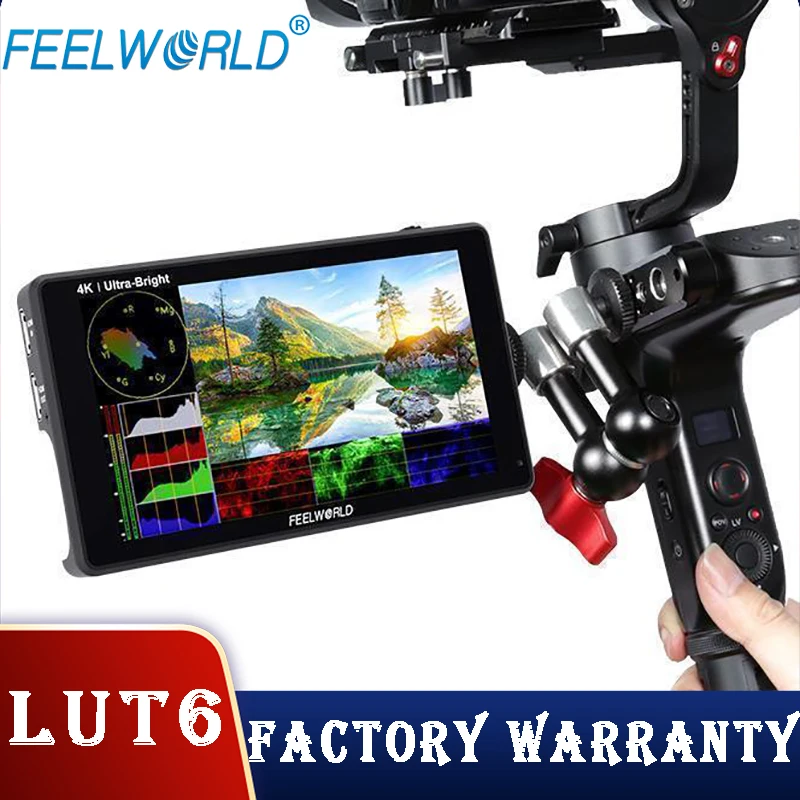 FEELWORLD LUT6 6" 2600nits HDR/3D LUT Touch Screen DSLR Camera Field Monitor 4K HDMI Input Output 1920X1080 for Youtube Live
FEELWORLD LUT6 6" 2600nits HDR/3D LUT Touch Screen DSLR Camera Field Monitor 4K HDMI Input Output 1920X1080 for Youtube Live