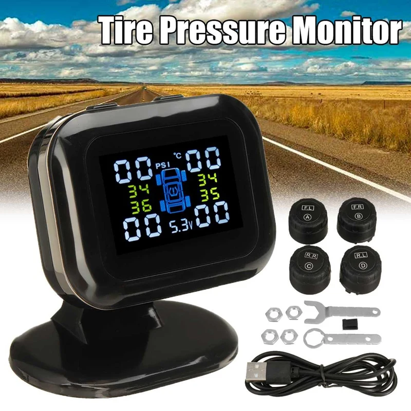 Car TPMS Tyre Pressure Monitoring System Digital LCD Display Auto Security Alarm Systems Tyre Pressure USB Charging
Car TPMS Tyre Pressure Monitoring System Digital LCD Display Auto Security Alarm Systems Tyre Pressure USB Charging