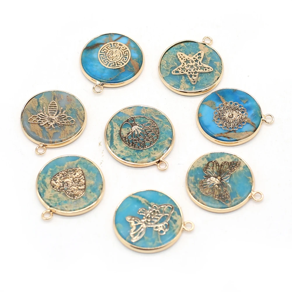 Wholesale8PC Natural Stone Blue Ocean Mine Round Pendant For Jewelry MakingDIYNecklace Accessories Charm Gift26x30mm
Wholesale8PC Natural Stone Blue Ocean Mine Round Pendant For Jewelry MakingDIYNecklace Accessories Charm Gift26x30mm