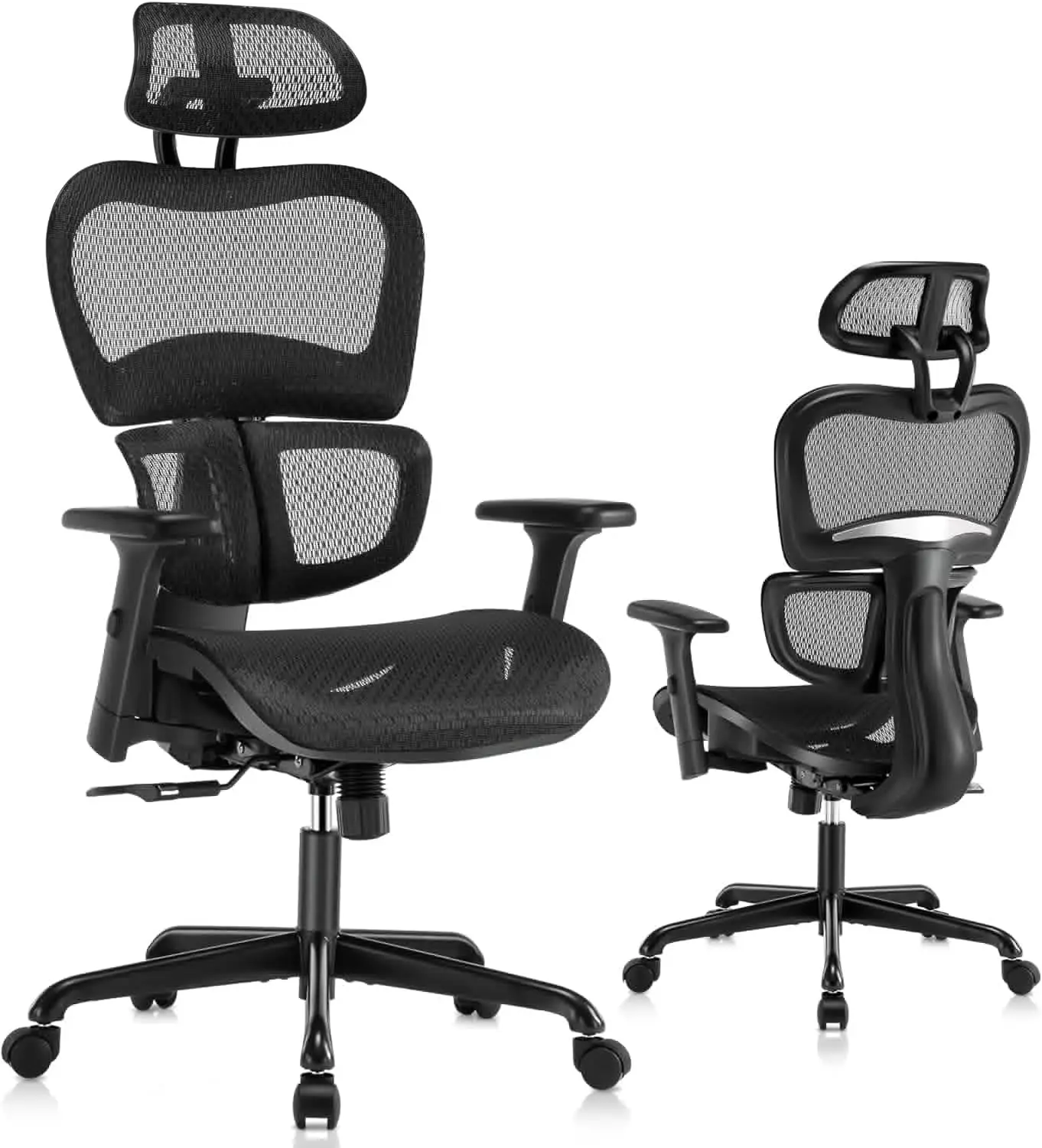 Ergonomic Mesh Chair with 3D Lumbar Support, Adjustable Headrest & Sliding Armrest, Swivel Executive Computer High Gaming Chairs
Ergonomic Mesh Chair with 3D Lumbar Support, Adjustable Headrest & Sliding Armrest, Swivel Executive Computer High Gaming Chairs