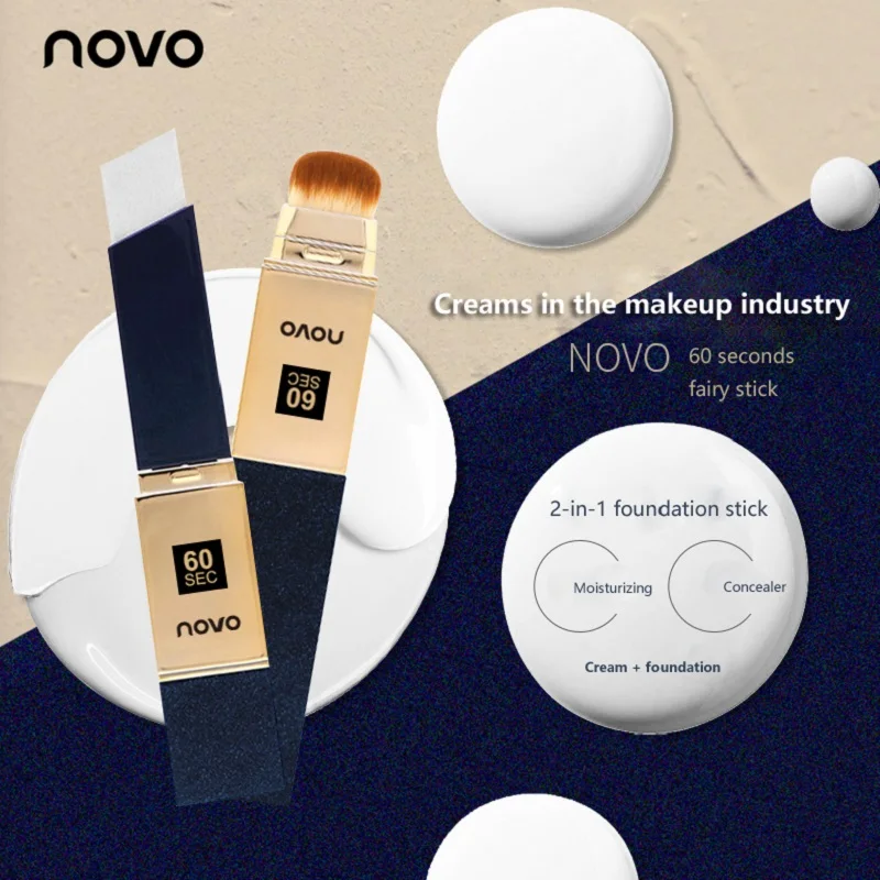 NOVO Foundation Stick Makeup Natural Waterproof And Sweatproof Make-up Modified Makeup Long-lasting Makeup
NOVO Foundation Stick Makeup Natural Waterproof And Sweatproof Make-up Modified Makeup Long-lasting Makeup