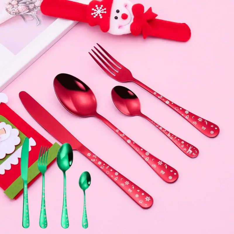 Christmas Decorations Stainless Steel Spoon Fork Knife Teaspoons Dessert Tableware Christmas Gift New Year 2023 Navidad
Christmas Decorations Stainless Steel Spoon Fork Knife Teaspoons Dessert Tableware Christmas Gift New Year 2023 Navidad
