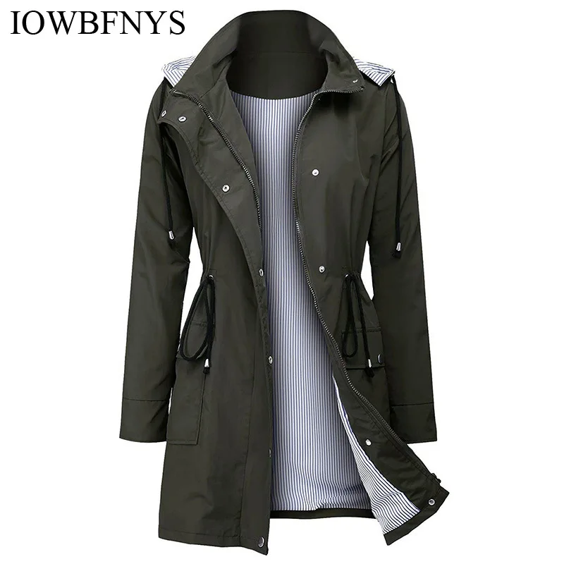 Women Fashion Trench Coat Casual Hooded Waist Waterproof Jacket Mid Length Women's Windbreaker Rainproof Jacket Outwear Women
Women Fashion Trench Coat Casual Hooded Waist Waterproof Jacket Mid Length Women's Windbreaker Rainproof Jacket Outwear Women