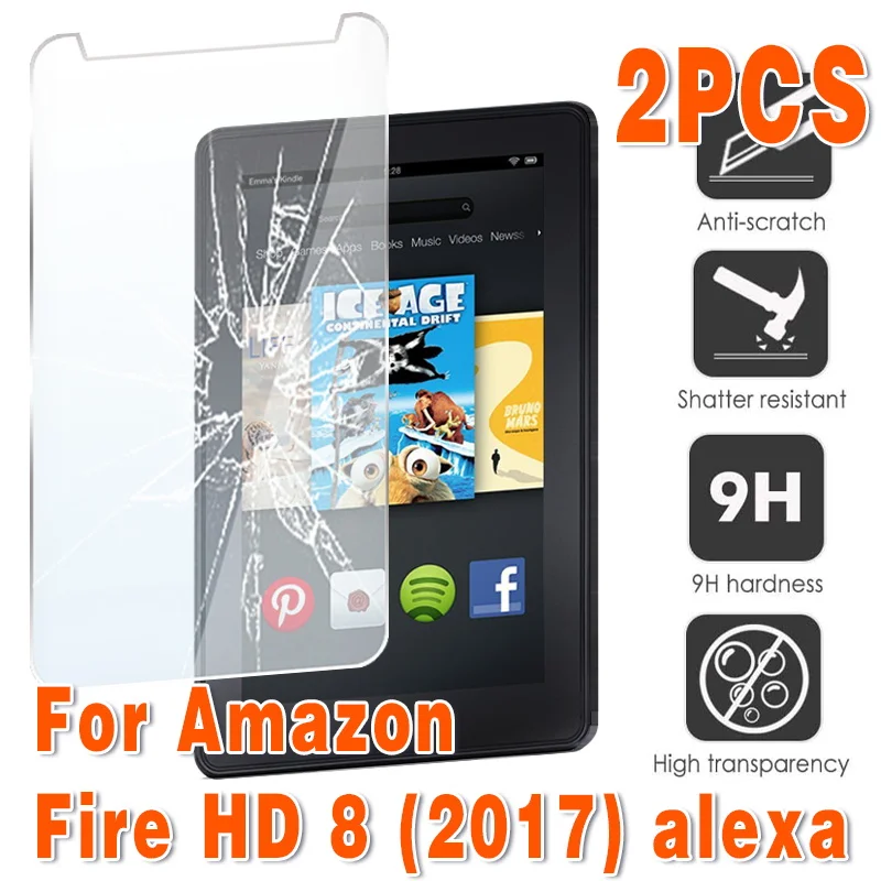 2Pcs Tempered Glass for Fire HD 8 7th Gen Inch Tablet Screen Anti-scratch Glass Protector Film for Amazon Fire HD 8 (2017) Alexa
2Pcs Tempered Glass for Fire HD 8 7th Gen Inch Tablet Screen Anti-scratch Glass Protector Film for Amazon Fire HD 8 (2017) Alexa