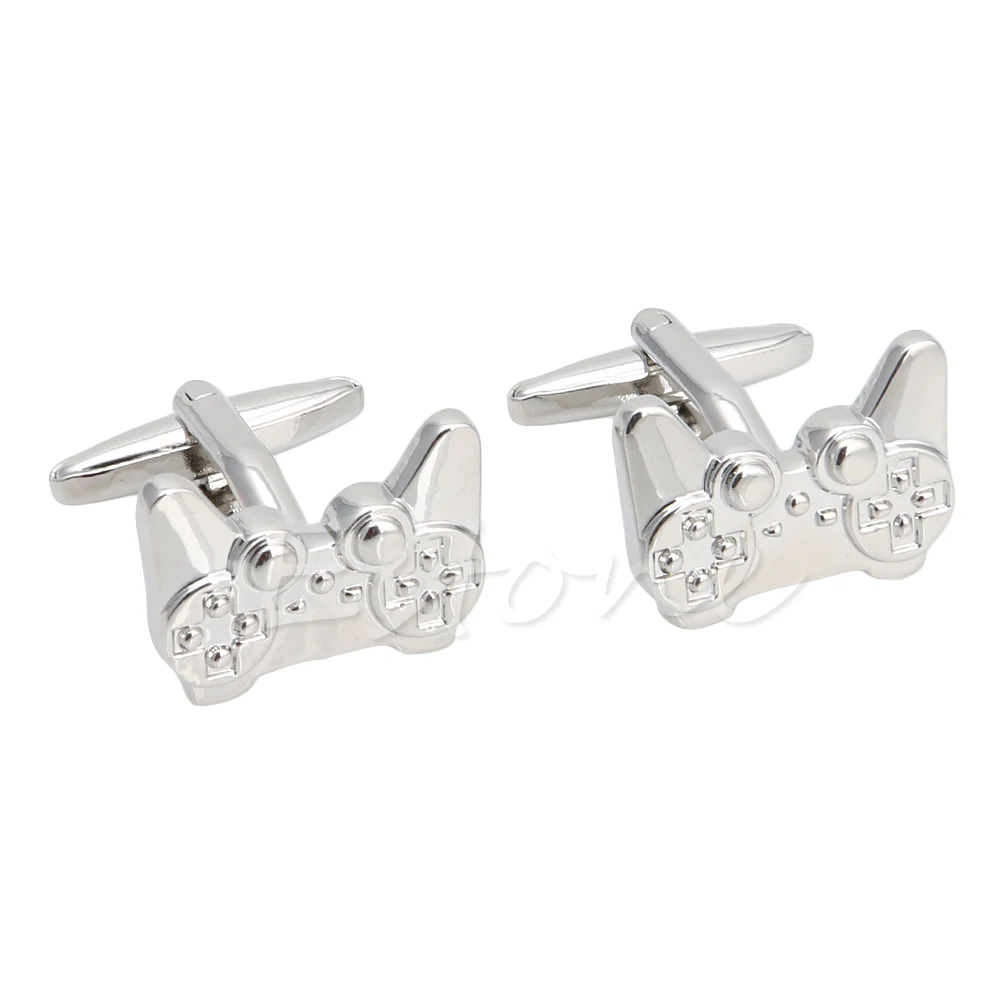 

652F 1Pair Men's Stainless Steel Cufflink Silver Game Consoles Handle Cuff Links Hot