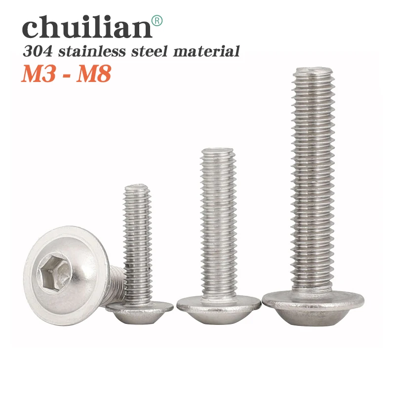 2-25 PCS Hexagon Socket Half Round Head Screw With Pad M3 M4 M5 M6 M8 304 Stainless Steel Full Thread Match With Allen Wrench
2-25 PCS Hexagon Socket Half Round Head Screw With Pad M3 M4 M5 M6 M8 304 Stainless Steel Full Thread Match With Allen Wrench