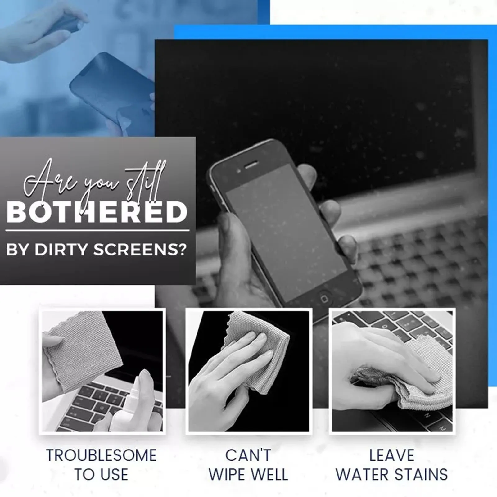 2 in 1 Screen Cleaner Microfiber Cloth Easy to Use Strong Stain Remove for Removing Portable Lightweight Design Fingerprints
2 in 1 Screen Cleaner Microfiber Cloth Easy to Use Strong Stain Remove for Removing Portable Lightweight Design Fingerprints