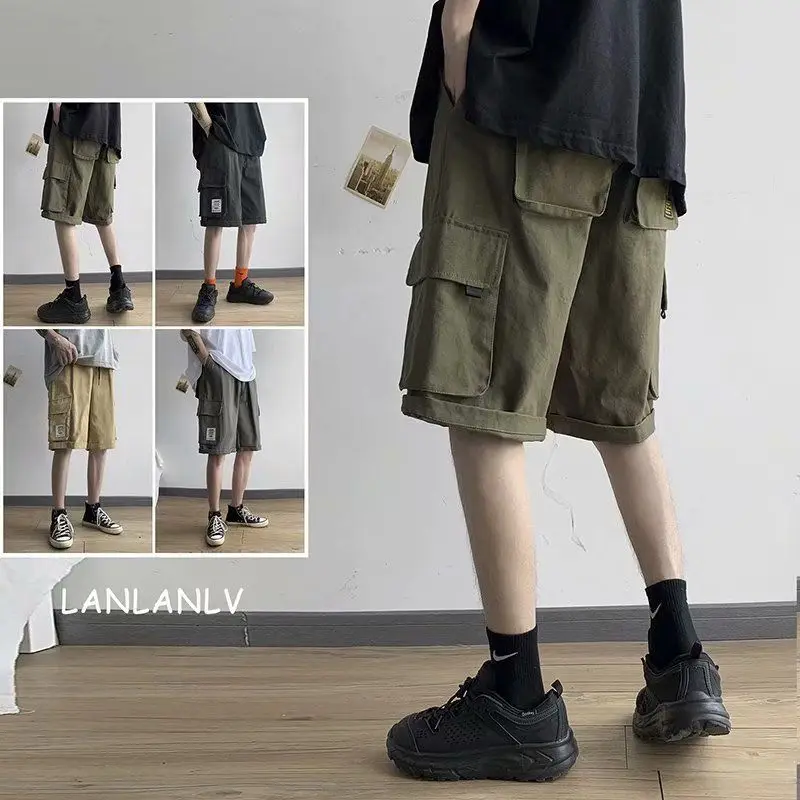 Summer Straight Overalls Shorts Men's Hong Kong Style Students Handsome Five-point Pants Korean Trend Loose Wild Casual Pants
Summer Straight Overalls Shorts Men's Hong Kong Style Students Handsome Five-point Pants Korean Trend Loose Wild Casual Pants