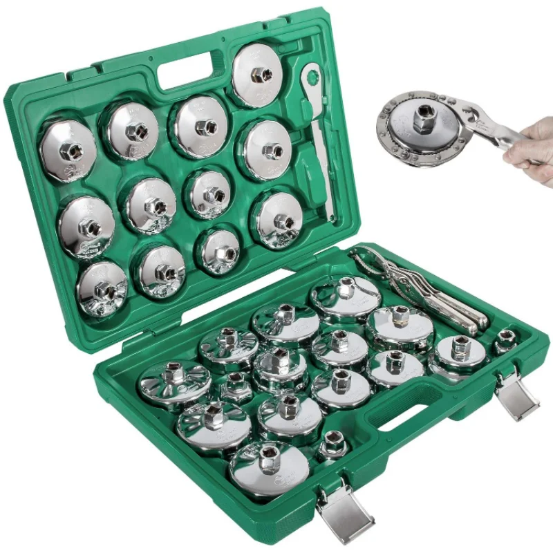 Sunluway 31 PCS Auto Oil Filter Socket Wrench Cup Type 3/8 inch Drive Removal Tool Set Garage Tools
Sunluway 31 PCS Auto Oil Filter Socket Wrench Cup Type 3/8 inch Drive Removal Tool Set Garage Tools
