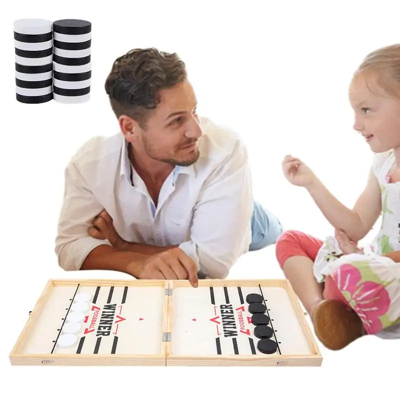 

Fast Sling Puck Board Game Bounce Ball Party Game Table Games Durable Wooden Table Football Winners Games For Family Kids Child