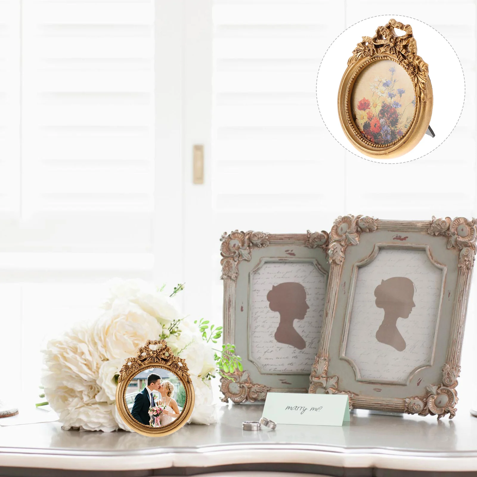 Props Vintage Golden Frame Jewelry Display Frames Picture Kit Ornament Tiny Photo Small
Props Vintage Golden Frame Jewelry Display Frames Picture Kit Ornament Tiny Photo Small