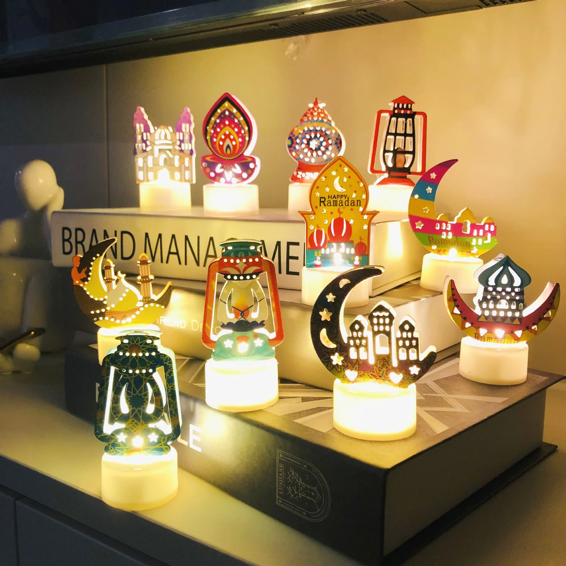 

2023 Eid Mubarak Mini Led Candle Night Light Ramadan Kareem Ornament Lamp Islam Muslim Party Decor Eid Al-Fitr Festival Supplies