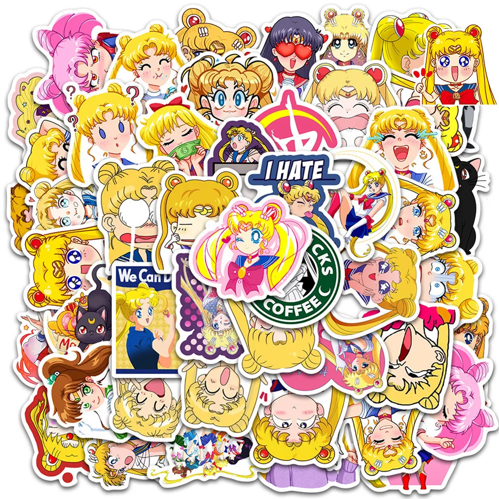 50/100pcs Sailor Moon Anime Stickers Kawaii Girls DIY Luggage Water Bottle Phone Case Waterproof Cartoon Sticker for Kids Toys
50/100pcs Sailor Moon Anime Stickers Kawaii Girls DIY Luggage Water Bottle Phone Case Waterproof Cartoon Sticker for Kids Toys