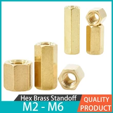 Brass motherboard standoffs Screws PCB pillars Hexagonal brass nuts Bolts M2 M2.5 M3 M4 M5 M6 Hexagonal plate carrier stud space