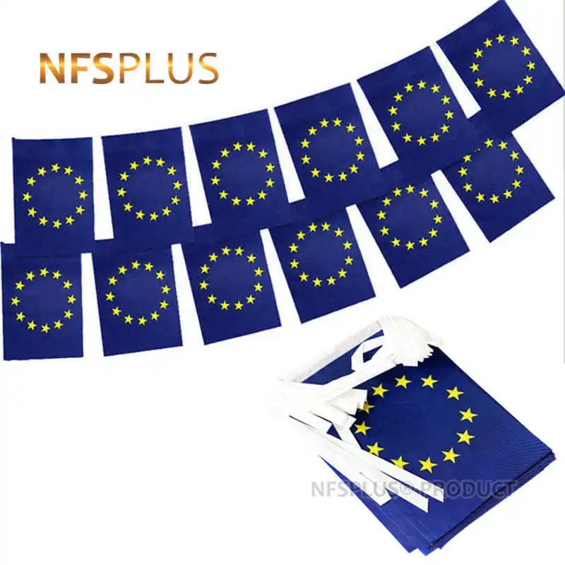 20PCS EU Flags Hanging String 14x21cm Polyester Printed Home Party Decorative 6M Length Europe Flag European Union
20PCS EU Flags Hanging String 14x21cm Polyester Printed Home Party Decorative 6M Length Europe Flag European Union