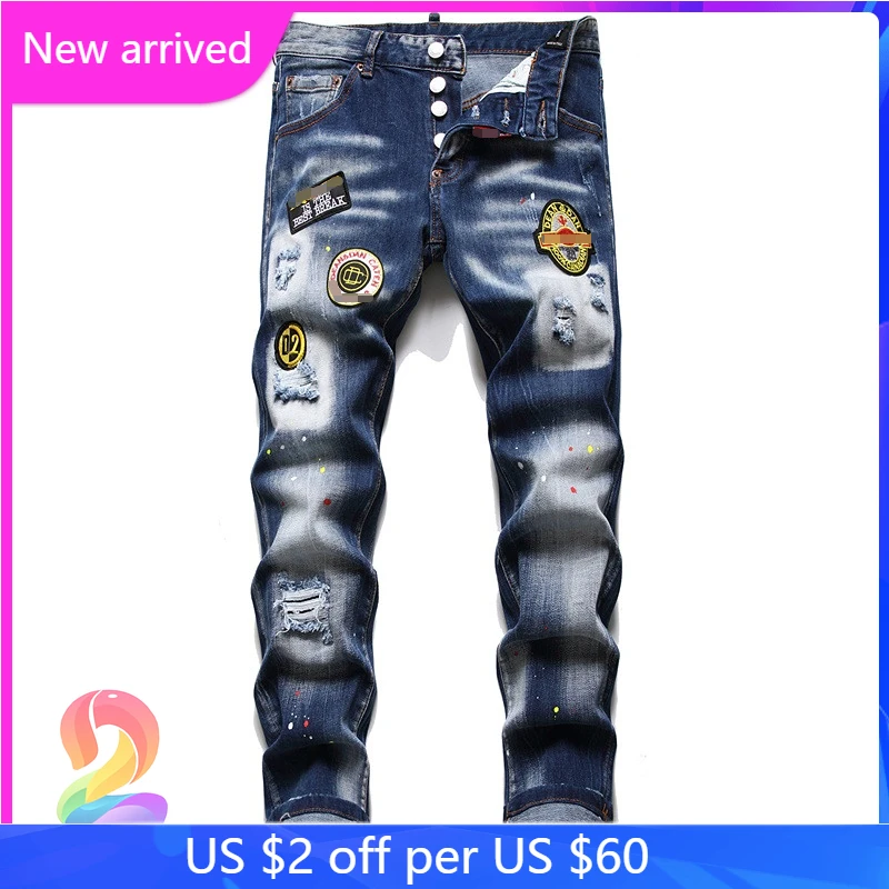 Dsq2 Broken Damage Design DSQ2 Jeans High Quality Do Old Button Fly Blue Denim Pants
Dsq2 Broken Damage Design DSQ2 Jeans High Quality Do Old Button Fly Blue Denim Pants