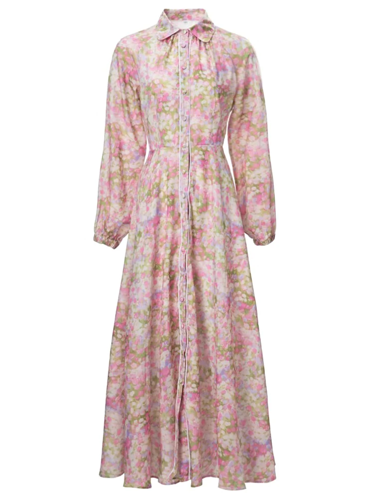 Long Dress Spring Autumn Women's New Designer Bohemian High Quality Casual Party Celebrity Elegant Button Slim Print Dresses
Long Dress Spring Autumn Women's New Designer Bohemian High Quality Casual Party Celebrity Elegant Button Slim Print Dresses