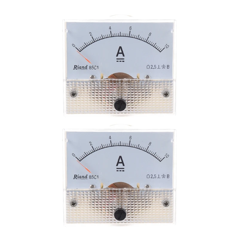 2X 85C1 DC 0-10A прямоугольный аналоговый панельный амперметр 
2X 85C1 DC 0-10A прямоугольный аналоговый панельный амперметр