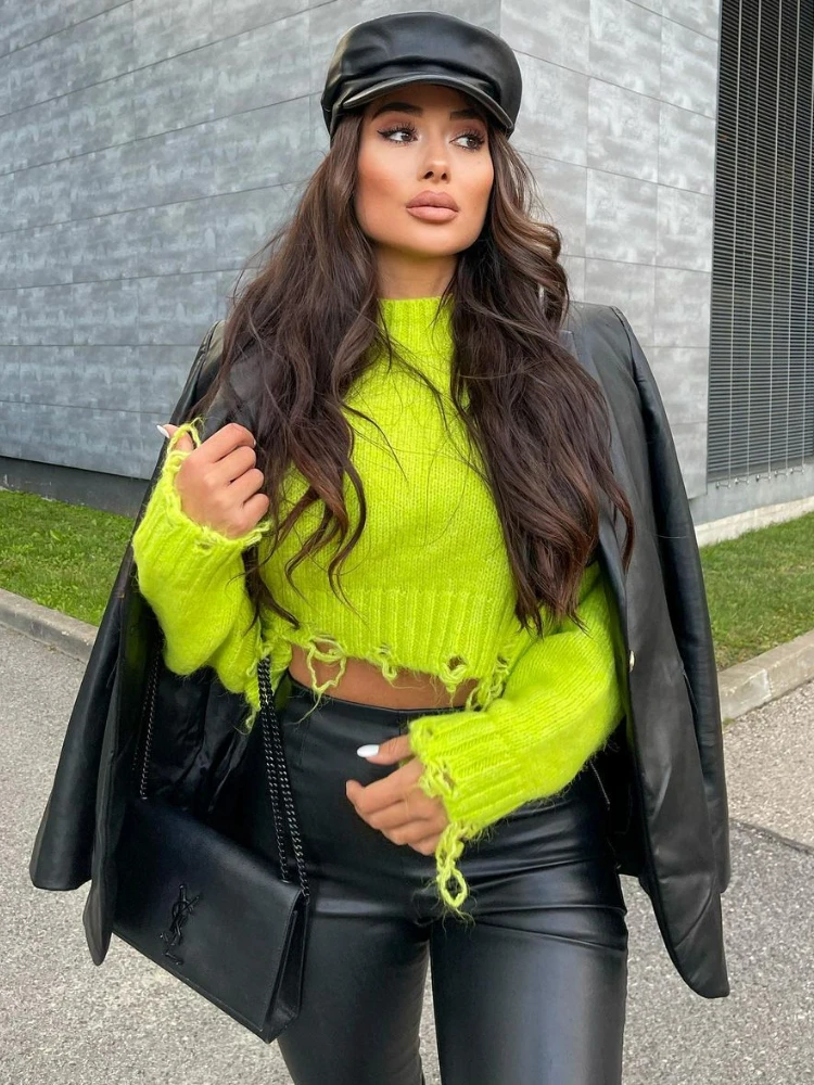 Fall Winter Knitted Cropped Sweaters for Women Solid Long Sleeve Pullovers Sweater Tops Casual Loose Outfits Clothes
Fall Winter Knitted Cropped Sweaters for Women Solid Long Sleeve Pullovers Sweater Tops Casual Loose Outfits Clothes