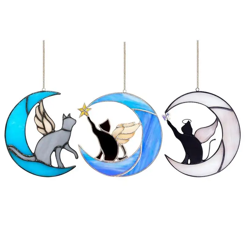 Stained Glass Cat Suncatchers Colorful Crystal Window Hangings Sun Catchers Pet Sympathy Gift Chain Rainbow Maker Crystal Prisms
Stained Glass Cat Suncatchers Colorful Crystal Window Hangings Sun Catchers Pet Sympathy Gift Chain Rainbow Maker Crystal Prisms