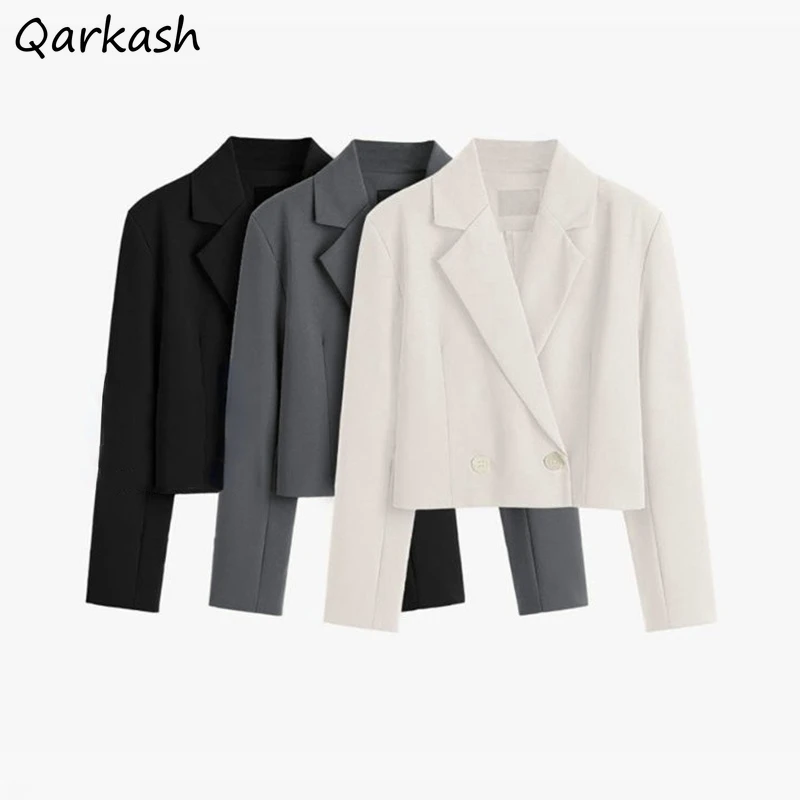 Cropped Blazers Women Design Double Breasted Suit Blazer Streetwear Hip Hop Korean Fashion Elegant Notched Outwear Lady Chic Ins
Cropped Blazers Women Design Double Breasted Suit Blazer Streetwear Hip Hop Korean Fashion Elegant Notched Outwear Lady Chic Ins