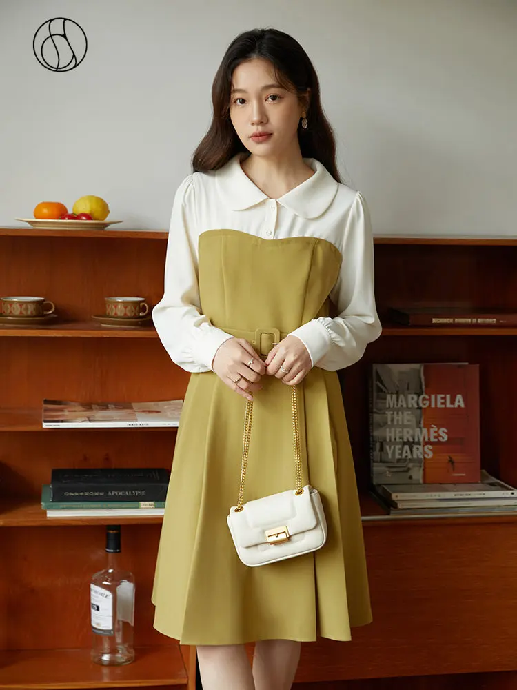 DUSHU Fake Two Women Patchwork Design Long Commuter Dresses Office Lady Contrast Color Shirt Dress Spring Women Blazer Dress
DUSHU Fake Two Women Patchwork Design Long Commuter Dresses Office Lady Contrast Color Shirt Dress Spring Women Blazer Dress