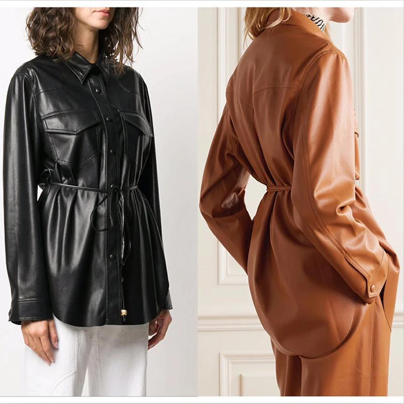 Autumn and winter Nordic niche style soft and comfortable faux leather contrast color loose shirt jacket all-match women's top
Autumn and winter Nordic niche style soft and comfortable faux leather contrast color loose shirt jacket all-match women's top