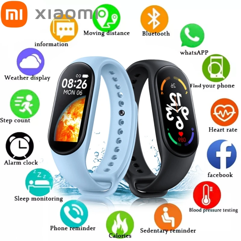 Смарт-браслет Xiaomi M7 с большим экраном, водонепроницаемый фитнес-трекер с функцией измерения кислорода в крови, 24 часа, PK Mi Band 7 Pro
Смарт-браслет Xiaomi M7 с большим экраном, водонепроницаемый фитнес-трекер с функцией измерения кислорода в крови, 24 часа, PK Mi Band 7 Pro