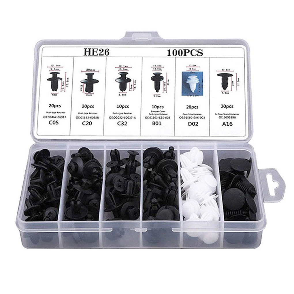 100 Pieces Car Buckle Set Universal Auto Fastener Embellishment Wear-resistant Vehicle Accessory for Bumper Using Supplies
100 Pieces Car Buckle Set Universal Auto Fastener Embellishment Wear-resistant Vehicle Accessory for Bumper Using Supplies