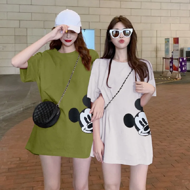 Large Size T-shirt Women's Short-Sleeved Girl Summer Solid Color Mid-Length Loose Wild Mickey Mouse Top
Large Size T-shirt Women's Short-Sleeved Girl Summer Solid Color Mid-Length Loose Wild Mickey Mouse Top