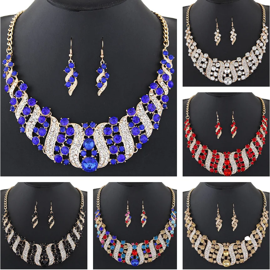 Rhinestone Inlaid Chain Necklace Hook Earrings Bridal Wedding Party Jewelry Set Chain Necklace Hook Earrings Bridal Jewelry Set
Rhinestone Inlaid Chain Necklace Hook Earrings Bridal Wedding Party Jewelry Set Chain Necklace Hook Earrings Bridal Jewelry Set