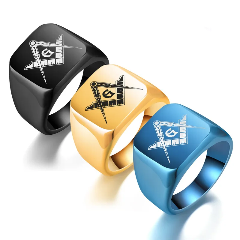 Laser Masonic Rings For Men Gold Black Blue Silver Color Ring Mason Freemasonry Finger Punk Cool Male Party Jewelry
Laser Masonic Rings For Men Gold Black Blue Silver Color Ring Mason Freemasonry Finger Punk Cool Male Party Jewelry