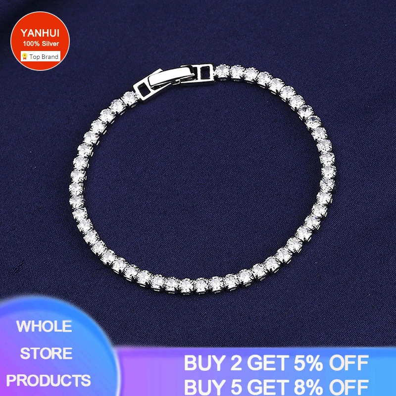 Luxury White Gold Silver Color S925 Bracelet on Hand 3MM CZ Tennis Bracelet Bangle for Women Wedding Fashion Jewelry SL016
Luxury White Gold Silver Color S925 Bracelet on Hand 3MM CZ Tennis Bracelet Bangle for Women Wedding Fashion Jewelry SL016