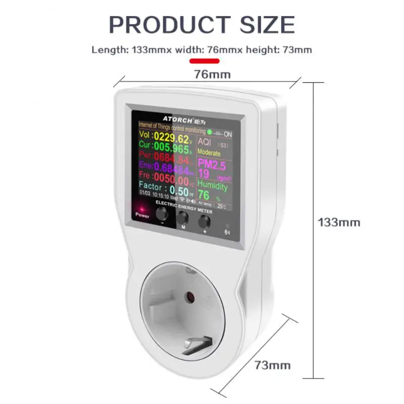 WIFI Smart Socket Digital Wattmeter 220V Power Meter Electricity Consumption EU Plug Power Kilowatt Wattage Energy Meter
WIFI Smart Socket Digital Wattmeter 220V Power Meter Electricity Consumption EU Plug Power Kilowatt Wattage Energy Meter
