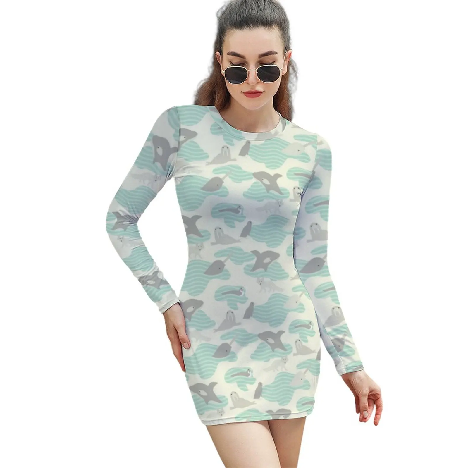 Arctic Animal Friends Dress Womens Penguin Whale Korean Fashion Bodycon Dress Long Sleeve Night Club Dresses Oversized Clothing 
Arctic Animal Friends Dress Womens Penguin Whale Korean Fashion Bodycon Dress Long Sleeve Night Club Dresses Oversized Clothing