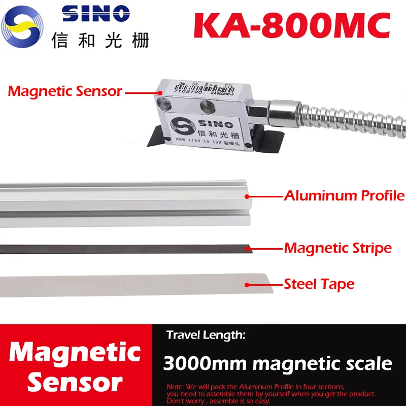 SINO KA-800MC Магнитная шкала Лента Разрешение датчика 0,005 мм Головка считывателя Линейное перемещение Магнитная полоса 1,5 2 2,5 3 3,5 4 метра
SINO KA-800MC Магнитная шкала Лента Разрешение датчика 0,005 мм Головка считывателя Линейное перемещение Магнитная полоса 1,5 2 2,5 3 3,5 4 метра