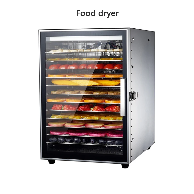 Food Dehydration Dryer 12 Layers Fruit Dryer Commercial Stainless Steel Vegetable Vanilla Meat Pet Snack Dryer 220V 800W 
Food Dehydration Dryer 12 Layers Fruit Dryer Commercial Stainless Steel Vegetable Vanilla Meat Pet Snack Dryer 220V 800W