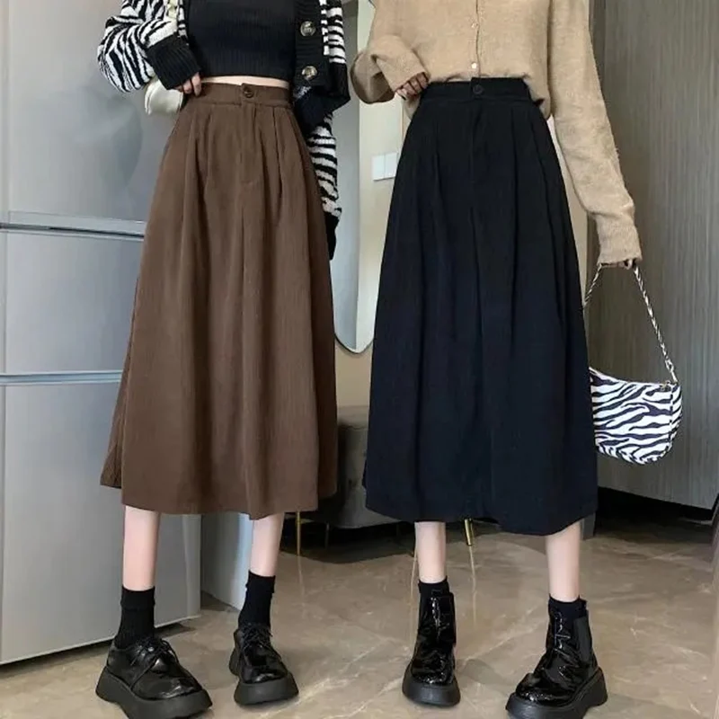 Xfhh Rimocy Korean Corduroy Women's Midi Skirt Spring Autumn Solid Color High-waisted Skirt Woman A Line Long Skirts Ladies
Xfhh Rimocy Korean Corduroy Women's Midi Skirt Spring Autumn Solid Color High-waisted Skirt Woman A Line Long Skirts Ladies