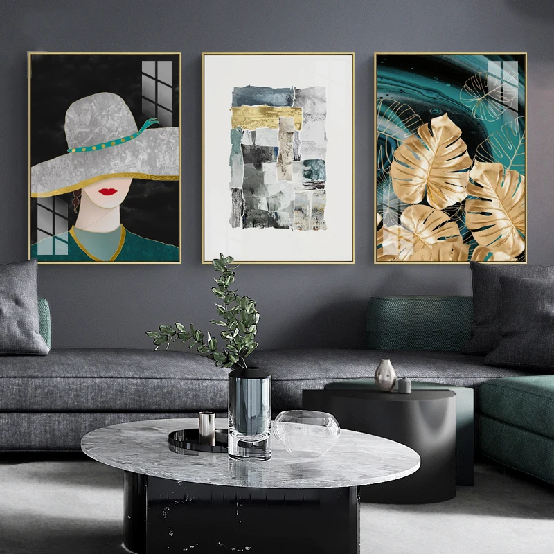 Nordic Hat Woman Abstract Art Canvas Painting Golden Leaves Green Texture Prints Poster Luxury Living Room Decoration Picture
Nordic Hat Woman Abstract Art Canvas Painting Golden Leaves Green Texture Prints Poster Luxury Living Room Decoration Picture