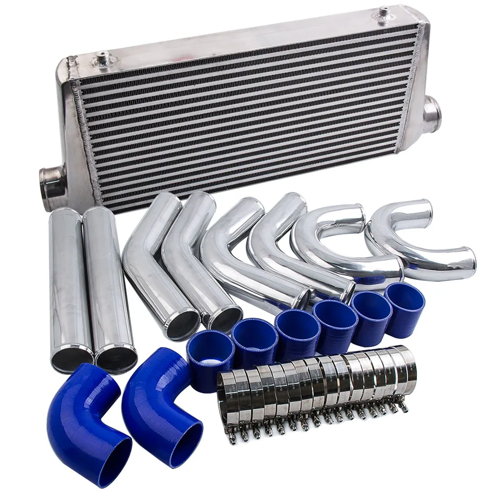 Universal 600x300x76 Intercooler Polished with 3" Inlet Outlet & 76mm 3" Piping Pipe Kits 
Universal 600x300x76 Intercooler Polished with 3" Inlet Outlet & 76mm 3" Piping Pipe Kits