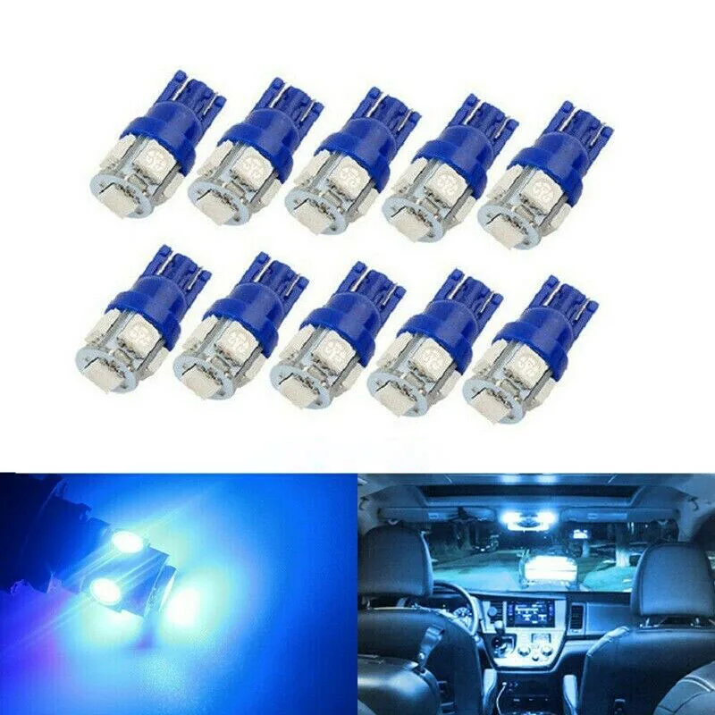 10PCS T10 Blue 194 168 2825 5050 5SMD LED Highlight Light Bulb Peanut Brand New Auto Parts High Quality Durable
10PCS T10 Blue 194 168 2825 5050 5SMD LED Highlight Light Bulb Peanut Brand New Auto Parts High Quality Durable