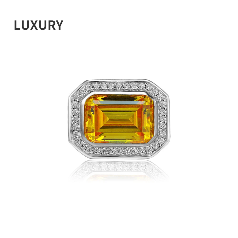 Luxury 100%S925 Sterling Silver Retro 10*14mm Yellow High Carbon Diamond Square Rings For Women Fine Jewelry Gift Wholesale
Luxury 100%S925 Sterling Silver Retro 10*14mm Yellow High Carbon Diamond Square Rings For Women Fine Jewelry Gift Wholesale