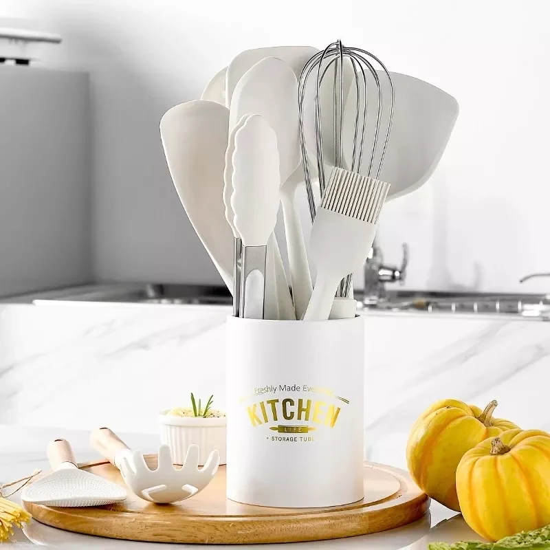PCS White Kitchen Cookware Non Stick Pan Silicone Kitchenware Spatula Ladle Egg Beaters Shovel Soup Spoon Utensils Gadgets
PCS White Kitchen Cookware Non Stick Pan Silicone Kitchenware Spatula Ladle Egg Beaters Shovel Soup Spoon Utensils Gadgets