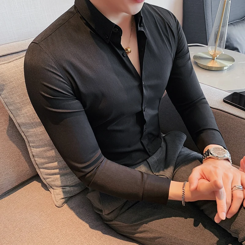 Longsleeve Shirts for Men 2022 Spring New High Quality Business Casual Stretch Slim Fit Solid Color Formal Shirts Mens Clothing
Longsleeve Shirts for Men 2022 Spring New High Quality Business Casual Stretch Slim Fit Solid Color Formal Shirts Mens Clothing