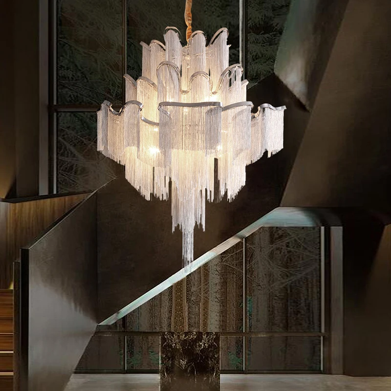 LED Lights Ceiling Chandeliers 2022 Luxury Chrome Aluminum Tassels Hanging Lamps Home Decor for Living Room Stair Lamps Lustres
LED Lights Ceiling Chandeliers 2022 Luxury Chrome Aluminum Tassels Hanging Lamps Home Decor for Living Room Stair Lamps Lustres
