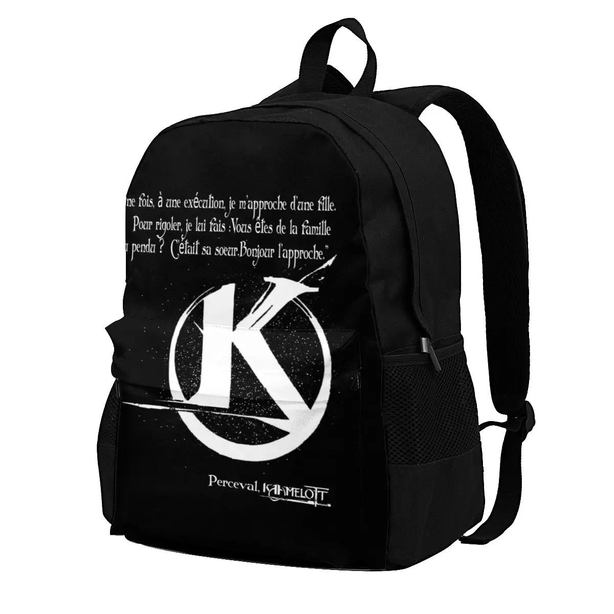 Kaamelott Quotes Backpacks Tv Show Tourist Breathable Sweet Backpack Polyester Festival Bags
Kaamelott Quotes Backpacks Tv Show Tourist Breathable Sweet Backpack Polyester Festival Bags